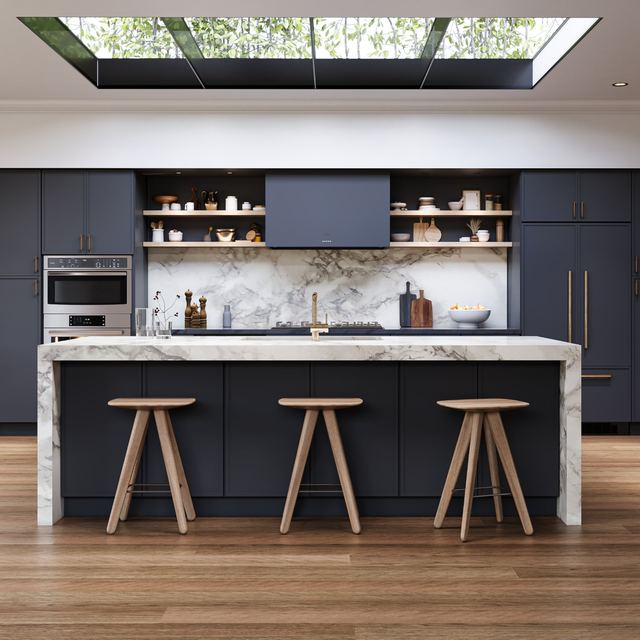 Navy kitchen island